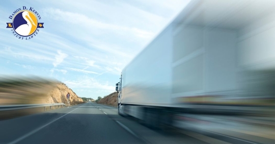 blurry truck on the road